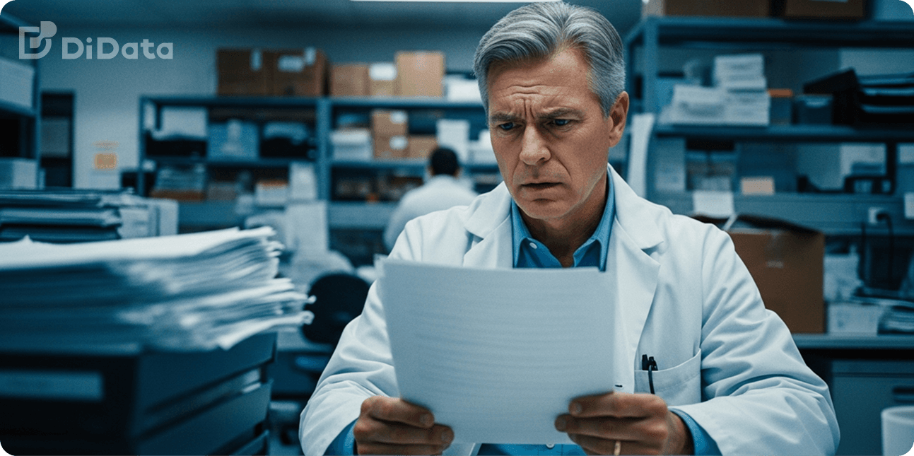 researcher reading papers 