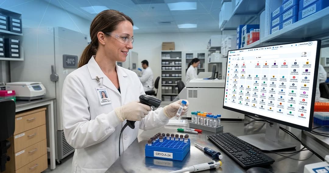 Researcher using DiData to scan tubes