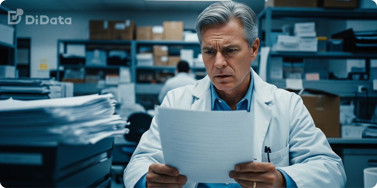 researcher reading papers 